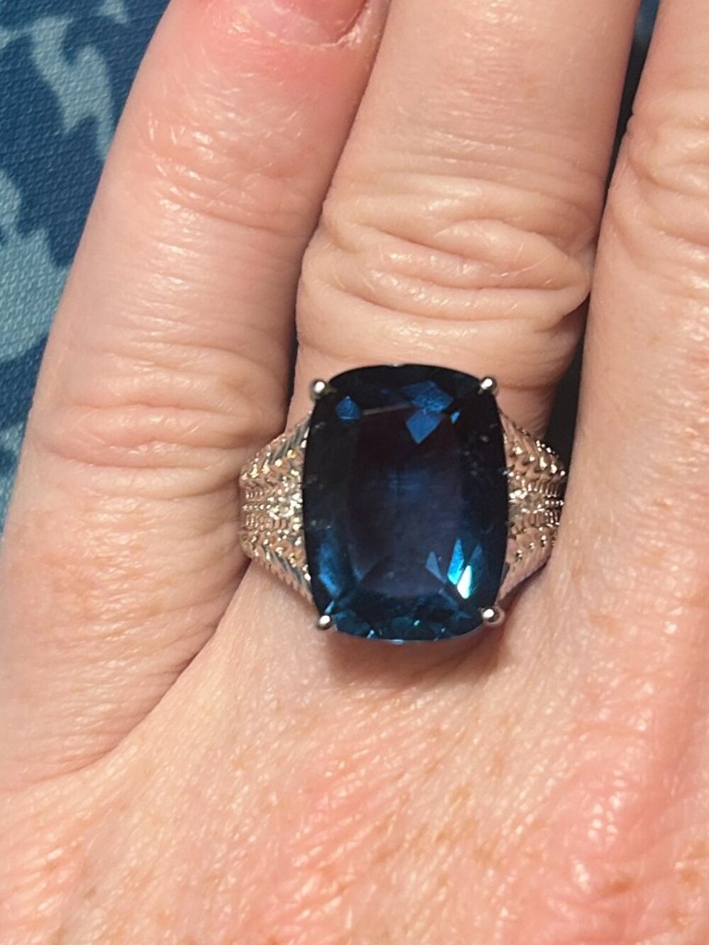 JTV Blue Topaz Sterling Silver Ring, sz 7 - NWT!